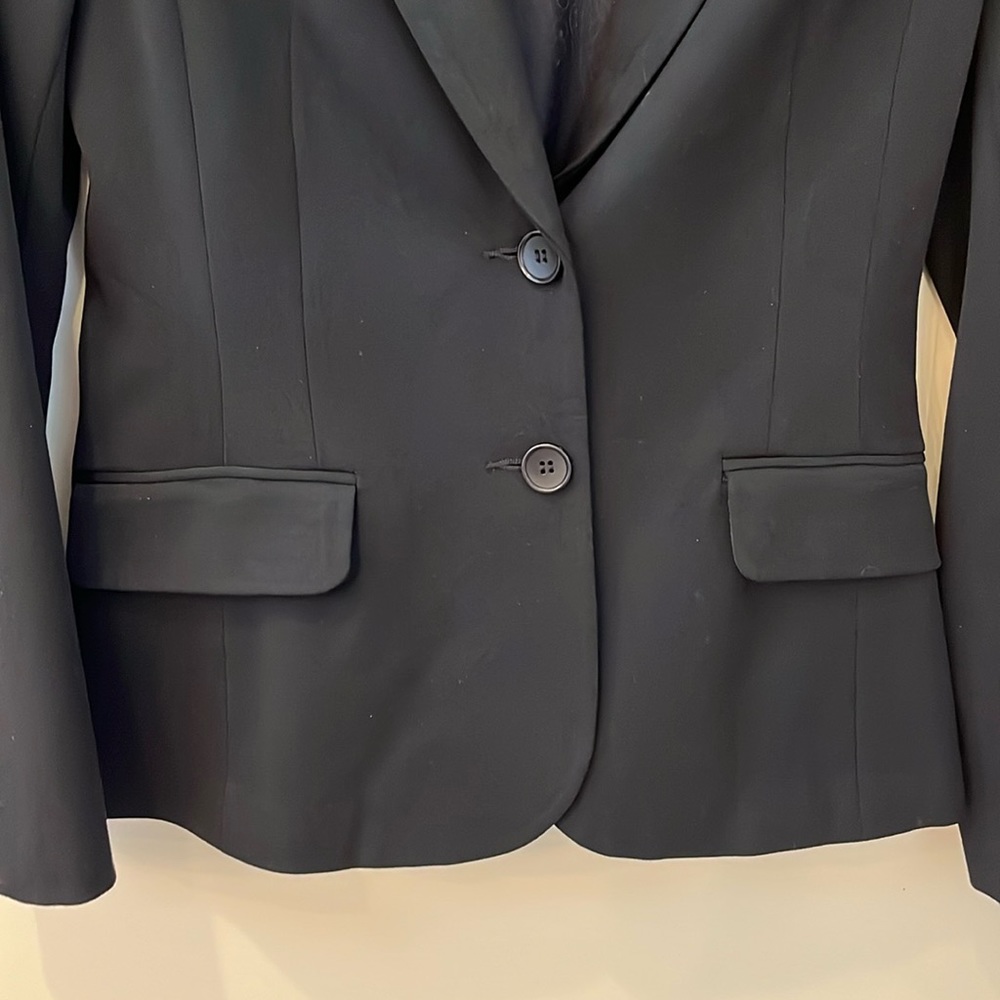 Blazer Size 6 Black Lined Button Closure Pleats Classic Casual Style Pockets - Picture 3 of 14